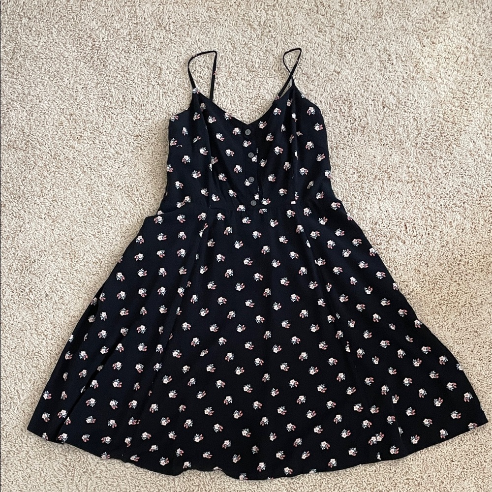 GAP Black Dress with Floral Print